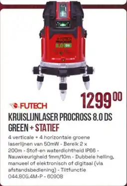 Meno Futech Kruislijnlaser Procross 8.0 DS Green + Statief aanbieding
