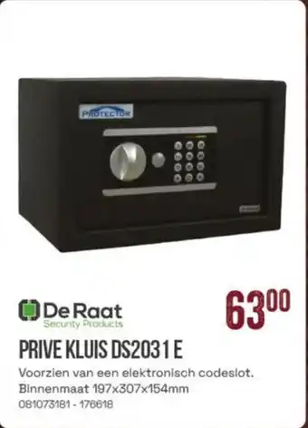 Meno De Raat Prive Kluis DS203 1 E aanbieding