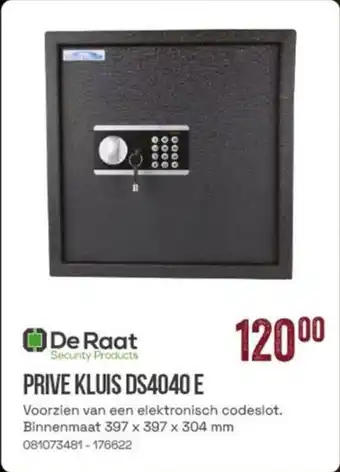 Meno De Raat Prive Kluis DS4040 E aanbieding