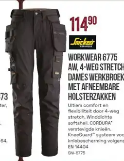 Meno Workwear 6775 AW. 4-Weg stretch dames werkbroek met afneembare holsterzakken aanbieding