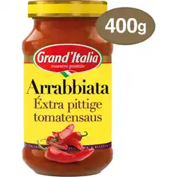 Albert Heijn Grand' Italia Arrabbiata éxtra pittige tomatensaus aanbieding
