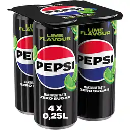 Albert Heijn Pepsi Zero sugar lime 4-pack aanbieding