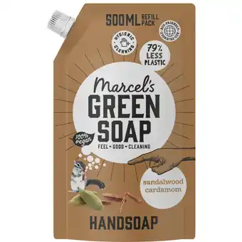 Albert Heijn Marcel's Green Soap Handzeep sandalwood & cardamom navulling aanbieding