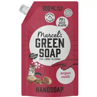 Albert Heijn Marcel's Green Soap Handzeep argan & oudh navulling aanbieding