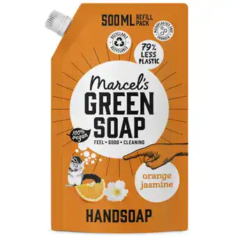 Albert Heijn Marcel's Green Soap Handzeep orange & jasmin navulling aanbieding