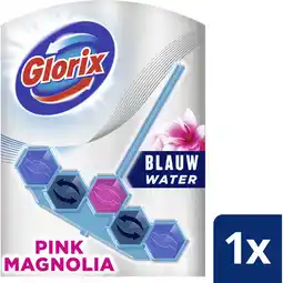 Albert Heijn Glorix Pink magnolia blauw water wc-blok aanbieding
