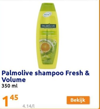 Action Palmolive shampoo Fresh & Volume 350ml aanbieding