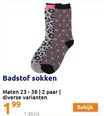 Action Badstof sokken aanbieding