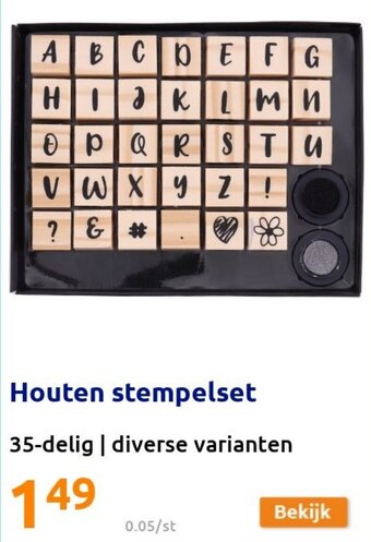 Action Houten stempelset aanbieding