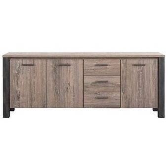 Leen Bakker Dressoir Kai - donkerbruin eikenkleur - 84x217x50 cm - Leen Bakker aanbieding