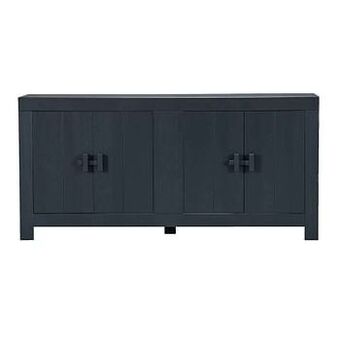 Leen Bakker Woood dressoir Benson - mat zwart - 85x177x46 cm - Leen Bakker aanbieding