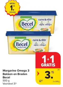 Carrefour Margarine Omega 3 Bakken en Braden Becel aanbieding