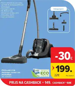 Carrefour Stofzuiger zonder zak RO7C89EA aanbieding