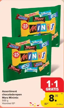 Carrefour Assortiment chocoladerepen Mars Minimix aanbieding