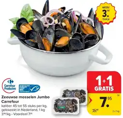 Carrefour Zeeuwse mosselen Jumbo Carrefour aanbieding