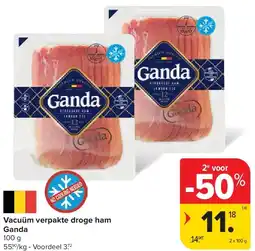 Carrefour Vacuüm verpakte droge ham Ganda aanbieding