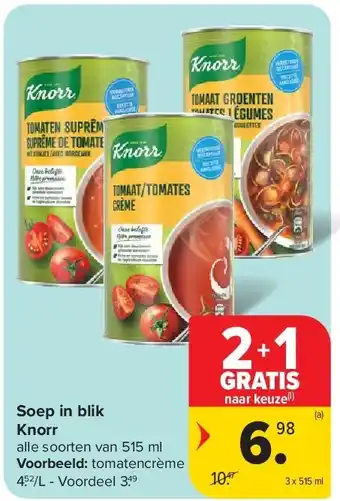 Soep in blik Knorr