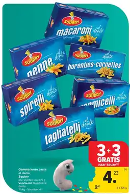 Carrefour Gamma korte pasta al dente Soubry aanbieding