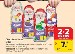 Carrefour Chocolade Santa Milka aanbieding