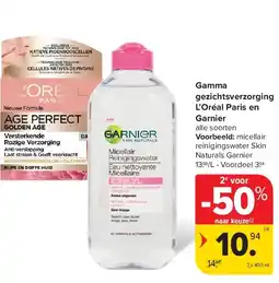 Carrefour Gamma gezichtsverzorging L’Oréal Paris en Garnier aanbieding