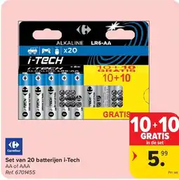 Carrefour Set van 20 batterijen i-Tech aanbieding