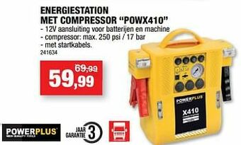 Hubo Powerplus energiestation met compressor powx410 aanbieding