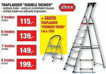 Hubo Trapladder double decker 5 treden aanbieding