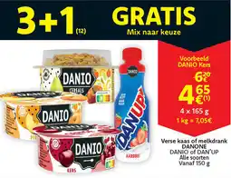 Cora Verse kaas of melkdrank danone danio of dan'up aanbieding