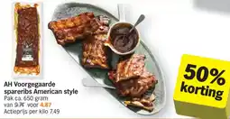 Albert Heijn Ah voorgegaarde spareribs american style aanbieding