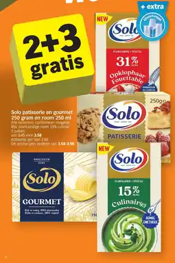 Albert Heijn Solo patisserie en gourmet en room aanbieding
