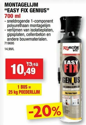 Montagelijm easy fix genius