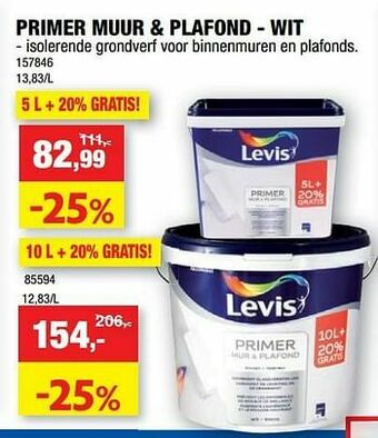 Hubo Primer muur + plafond - wit aanbieding