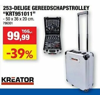 Hubo 253-delige gereedschapstrolley krt951011 aanbieding