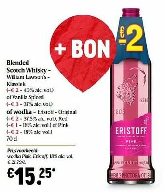 Delhaize Wodka pink eristoff aanbieding