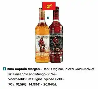 Carrefour Market Rum captain morgan original spiced gold aanbieding