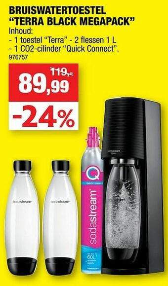 Sodastream bruiswatertoestel terra black megapack