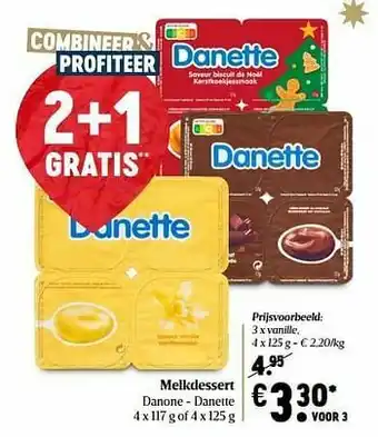 Melkdessert danone - danette vanille