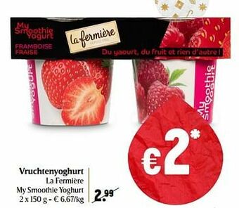 Vruchtenyoghurt la fermière my smoothie yoghurt