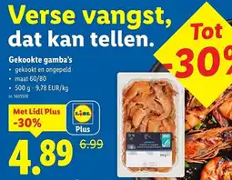 Lidl Gekookte gamba's aanbieding