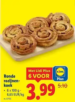 Lidl Ronde rozijnen koek aanbieding