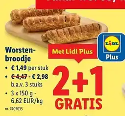 Lidl Worsten broodje aanbieding