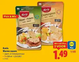 Lidl Kania warme sauzen aanbieding