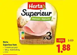 Lidl Herta superieur ham aanbieding