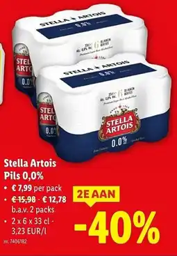 Lidl Stella artois pils 0,0% aanbieding