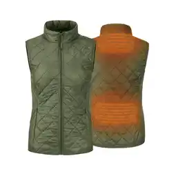 Decathlon Verwarmde mouwloze vest - Slim Fit - Vrouwen - Rapid battery technologie - Kaki aanbieding