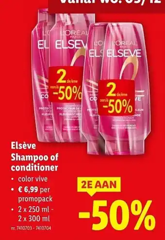Lidl Elsève shampoo of conditioner aanbieding