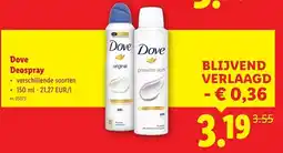 Lidl Dove deospray aanbieding