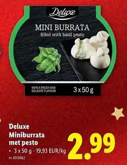 Lidl Deluxe miniburrata met pesto aanbieding