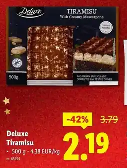 Lidl Deluxe tiramisu aanbieding