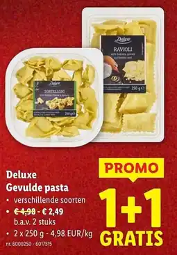 Lidl Deluxe gevulde pasta aanbieding